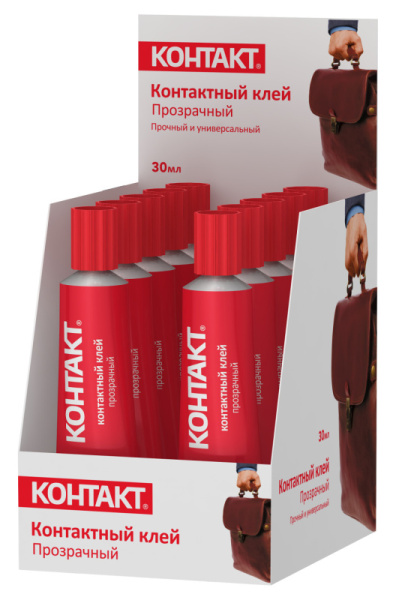 Клей КОНТАКТ контактный прозрачный 30мл (12)