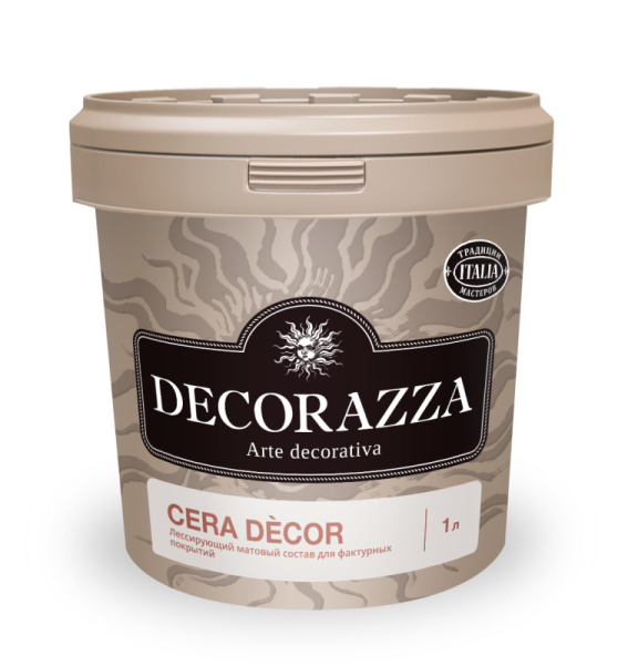 Decorazza Лессирующий матовый состав для фактурных покрытий на основе воска Cera Decor 1л/0.9кг