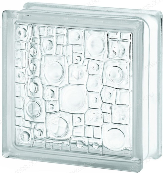 Стеклоблок Губка 19х19х8см бесцветный 