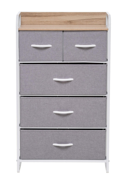 Комод Leset Ноа 5 ящ., Каркас Белый, Светло-серый 58х29х99см
