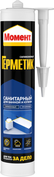 Герметик Момент силик. Ванна/кухня 280мл картридж, прозрачный (12)