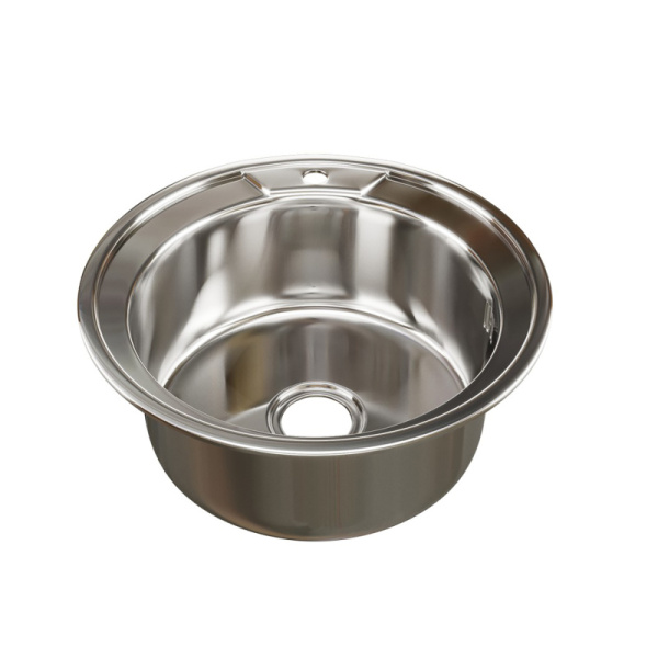 Мойка врезная MixLine 0,6мм d49 круглая глубина 17см + сифон