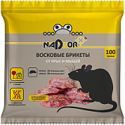 Восковые брикеты от крыс и мышей Nadzor 100гр с эффектом мумифицирования