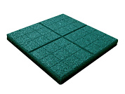 Плитка "сетка" резиновая (350х350х30мм) зеленый (летний луг)