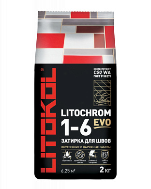 Затирка LITOCHROM 1-6 EVO LE 110 стальной серый Litokol 2кг